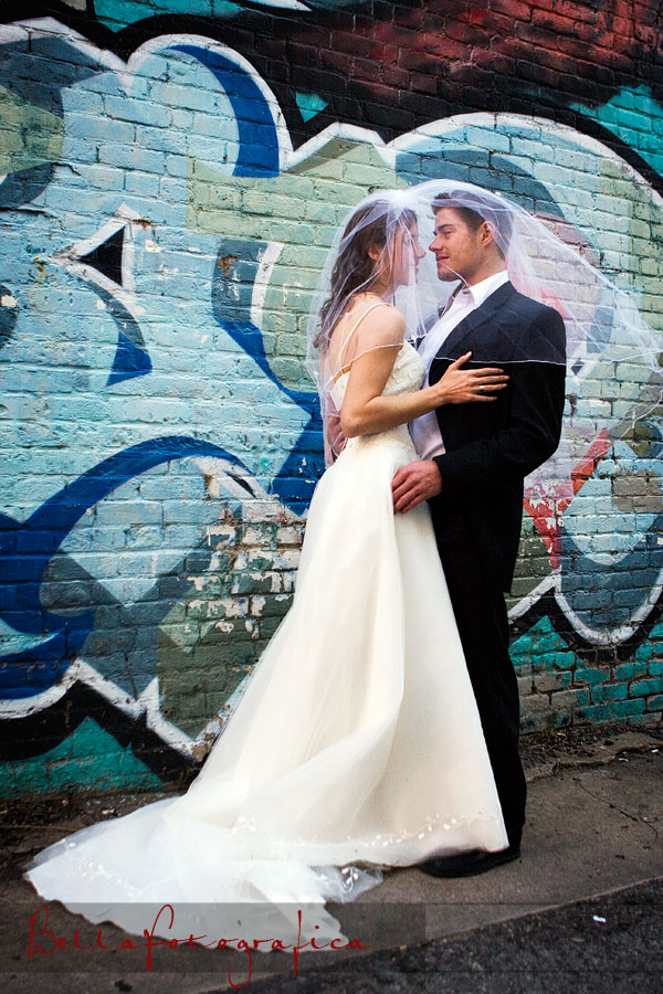 graffitti alley wedding photo in austin tx