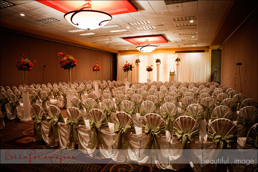 wedding ceremony in ballroom