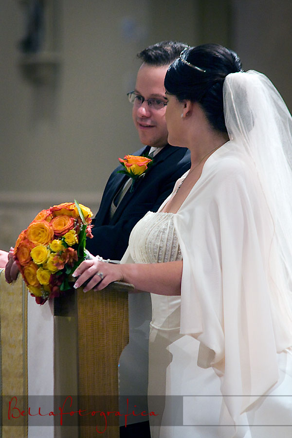 bridal couple at the altar