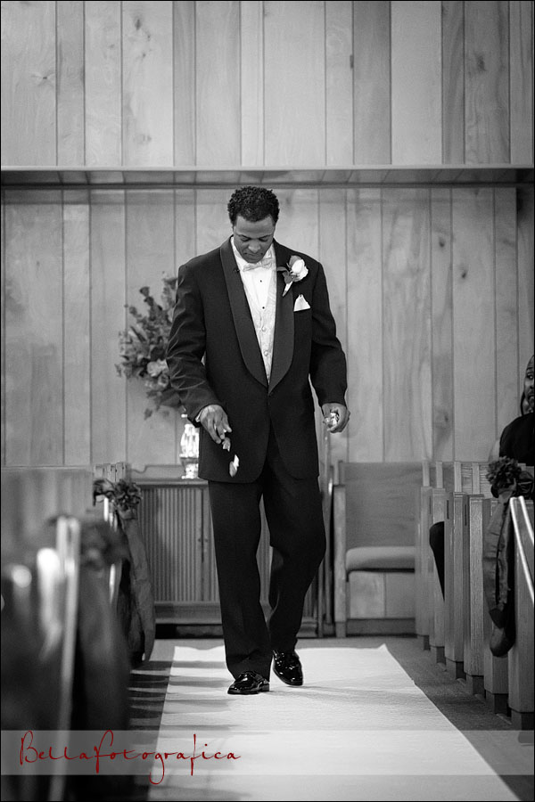 groom walking up the aisle