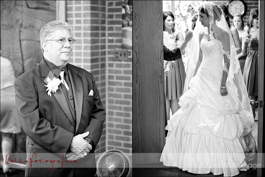 father of the bride watching the bride