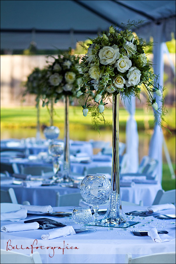 wedding reception table floral decor