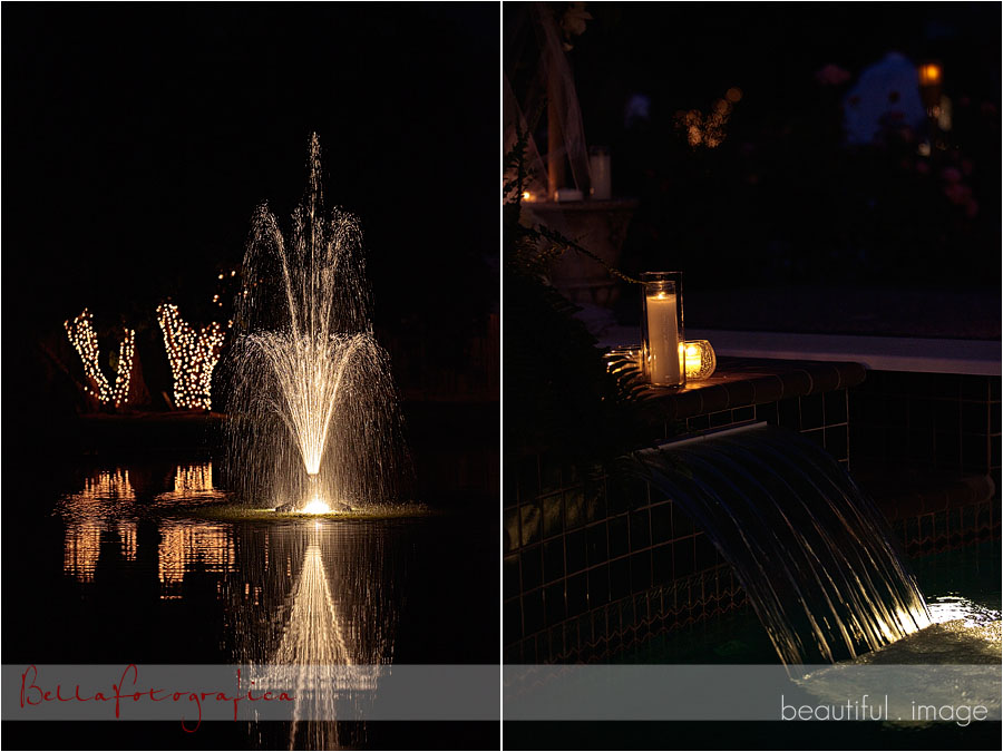 water fountains at nederland outdoor wedding reception