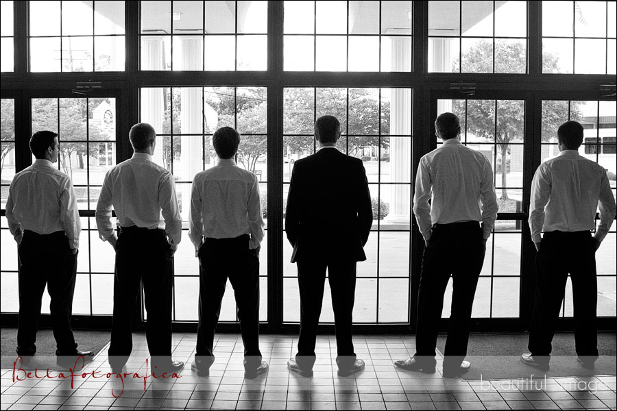 silhouettes of the men in the wedding party