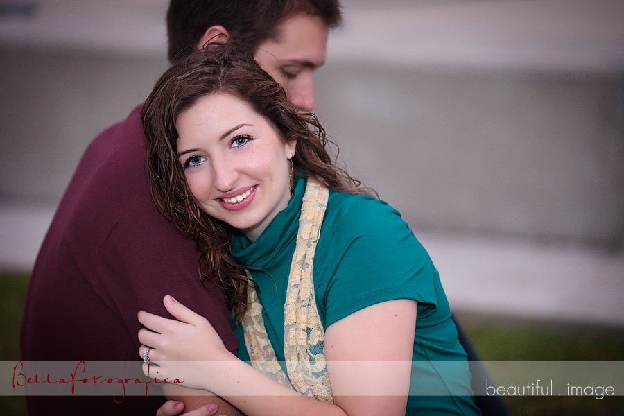 engagement images at the amphitheater at Prien Lake Park