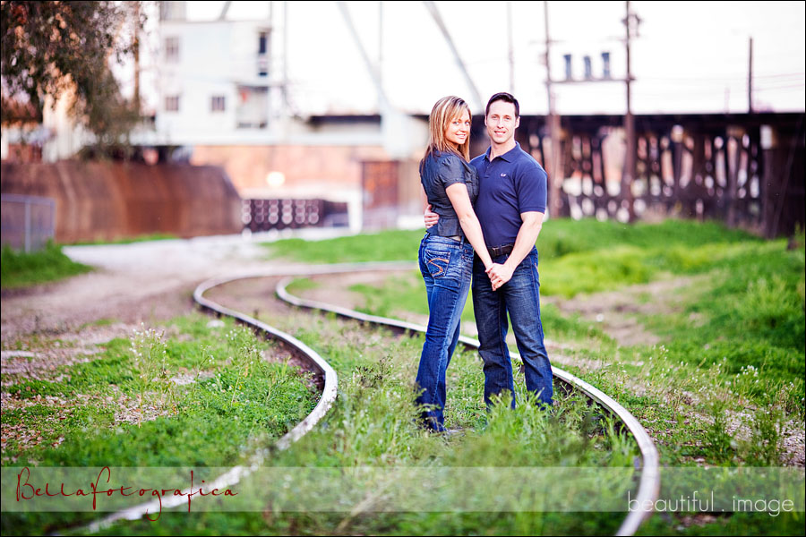 engagement photos on the train track