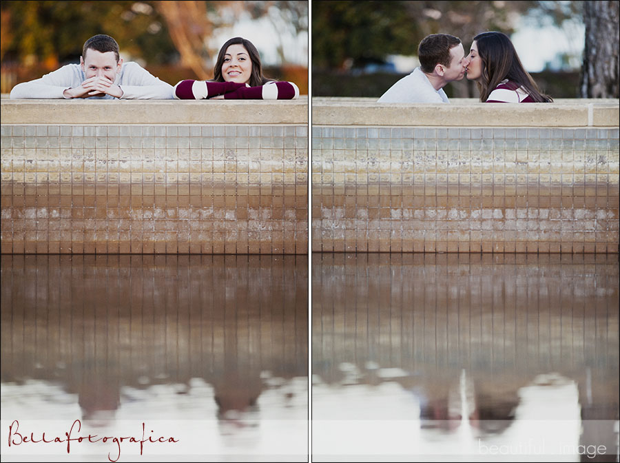 engaged couple engagement photos near the lutcher theater in orange texas