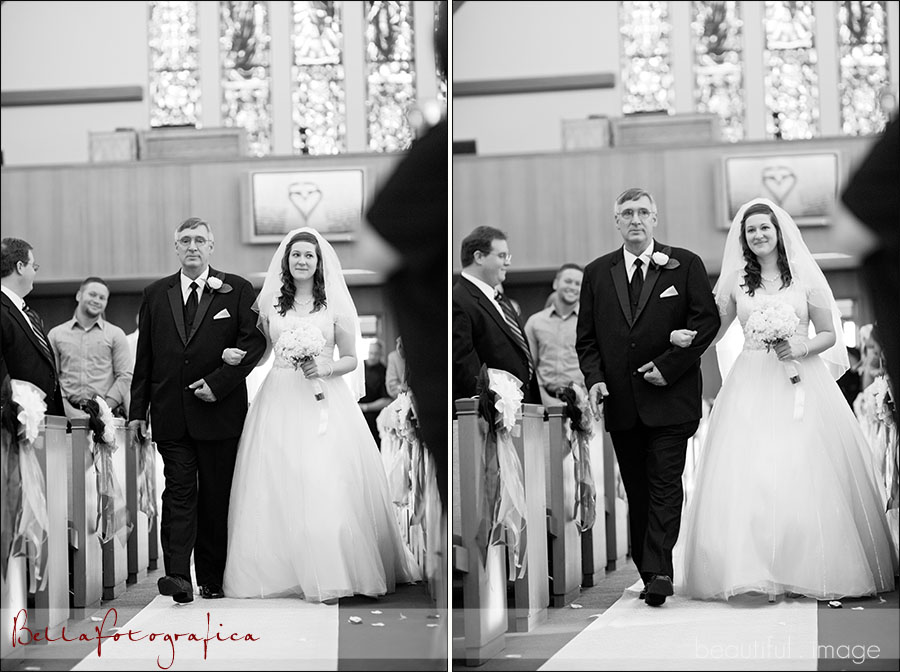 dad walking his daugter up the aisle