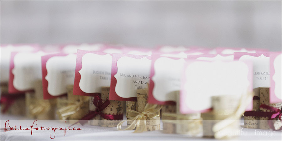wine bottle corks used for place setting nametags