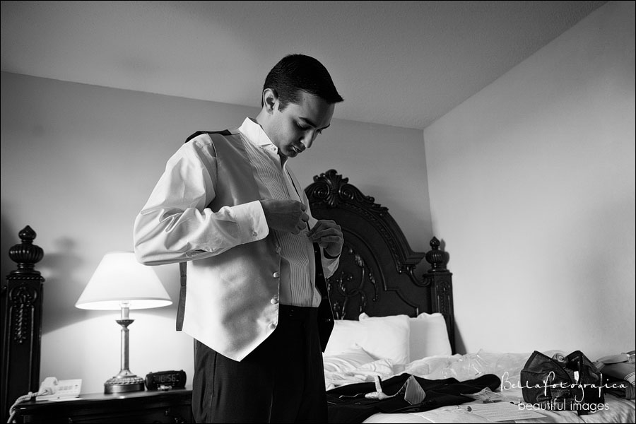 groom getting ready at mcm elegante hotel beaumont