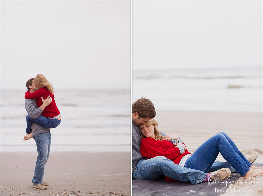 engagement photos on the beach crystal beach texas